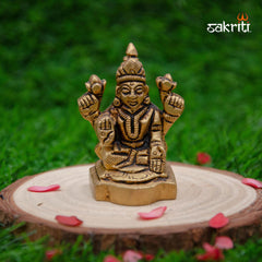 Brass Lakshmi Idol – 2.2 Inch Height | Mini Mahalakshmi for Pooja, Wealth & Prosperity
