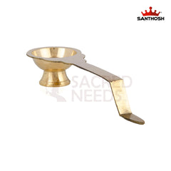 Brass Golchi Arti – 1.5 Inch Height | Miniature Brass Aarti Plate for Pooja & Temple
