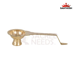 Brass Golchi Arti – 1.8 Inch Height | Miniature Brass Aarti Plate for Pooja & Temple