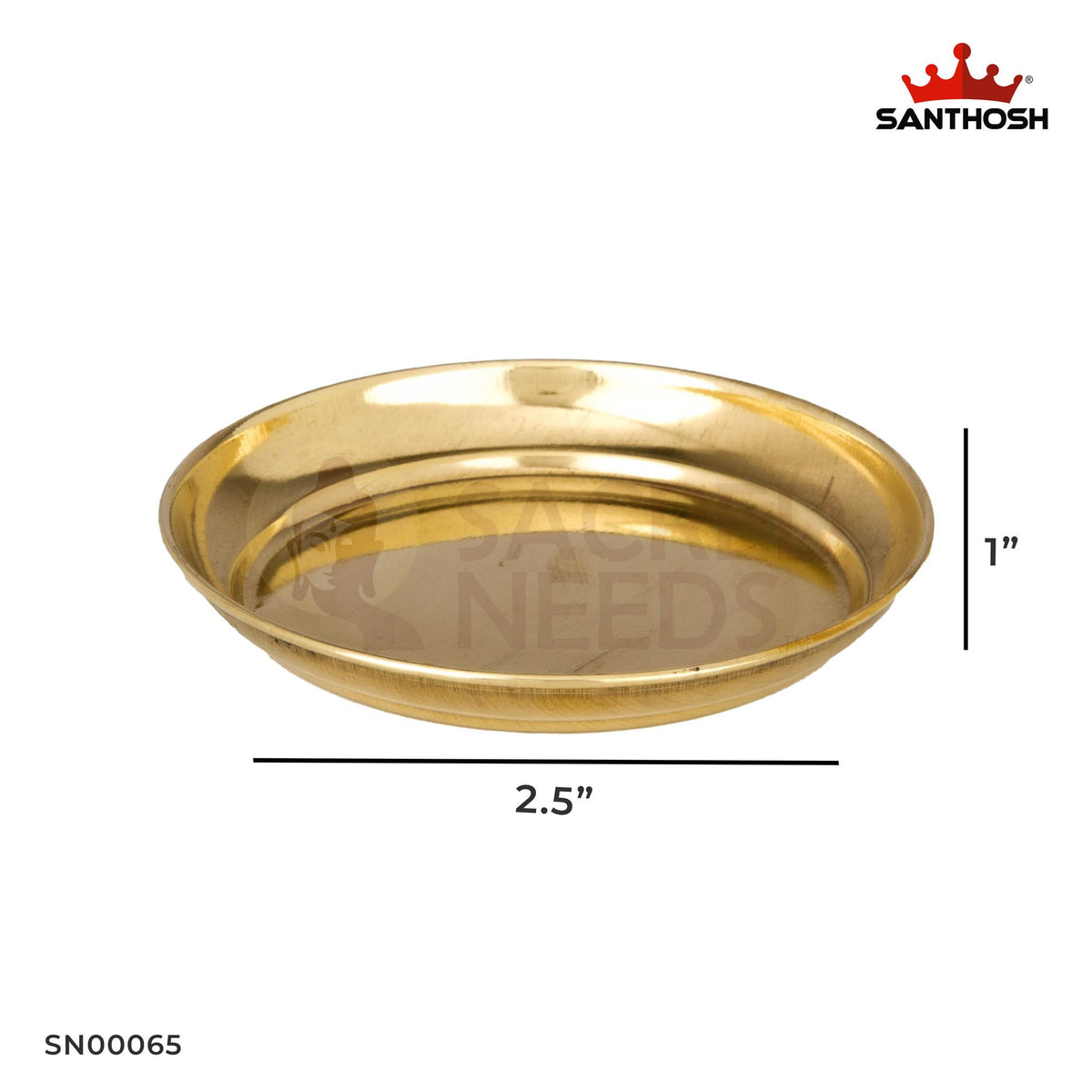 ICC Halwa Plate – 1 Inch Height | Brass Plate for Serving Halwa, Pooja & Rituals