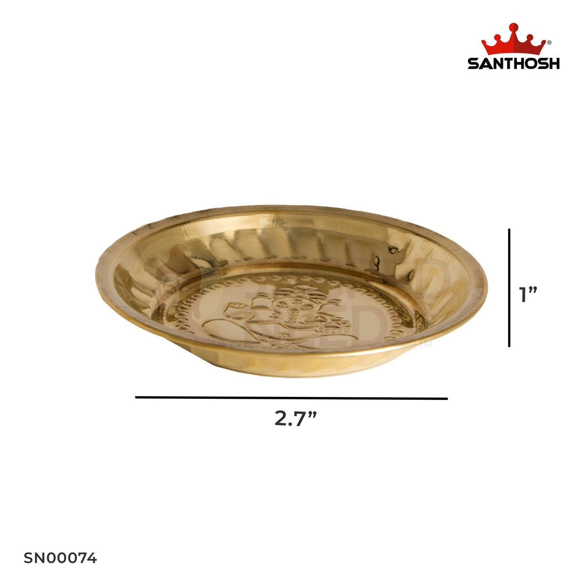 ICC Rice Plate – 1 Inch Height | Brass Plate for Serving Rice, Pooja & Traditional Rituals