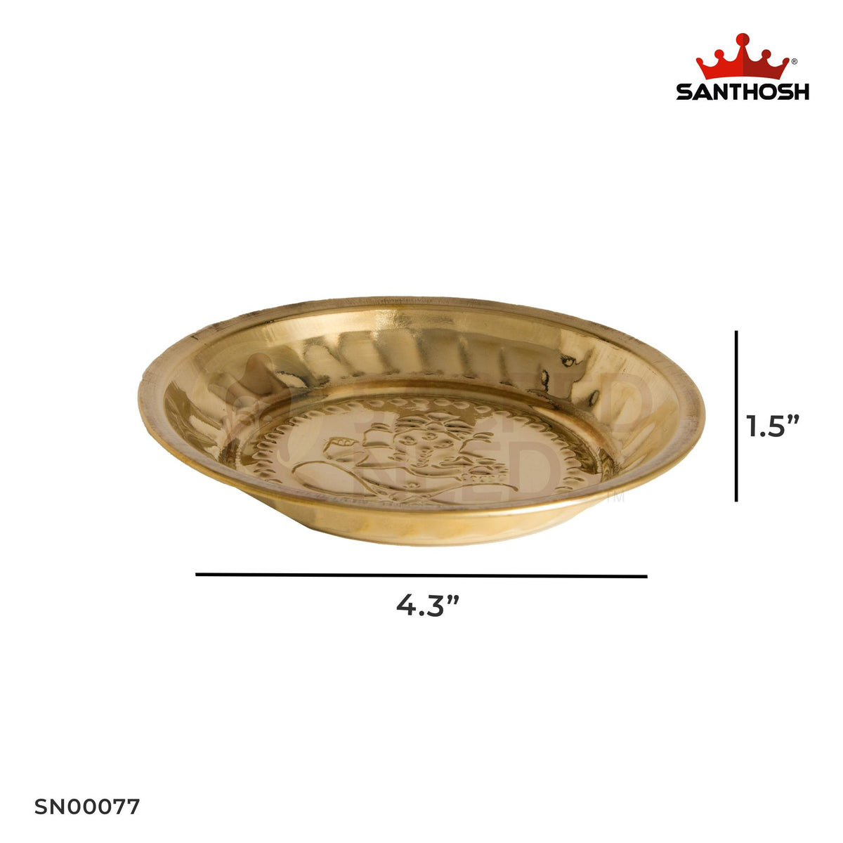 ICC Rice Plate – 1.5 Inch Height | Brass Plate for Serving Rice, Pooja & Traditional Rituals