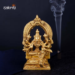 Brass Varahi with Arch – 6.2 Inch Height | Divine Varahi Devi Idol with Arch for Pooja, Rituals & Veneration