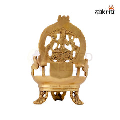 Brass Lakshmi Vilakku – 9 Inch Height | Lakshmi Devi Brass Oil Lamp for Deepam, Pooja & Diwali Decor