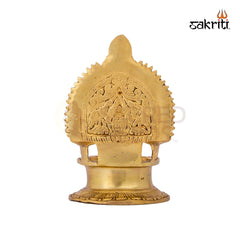 Brass Kamakshi Vilakku – 6.6 Inch | South Indian Brass Diya for Pooja, Festivals & Daily Rituals