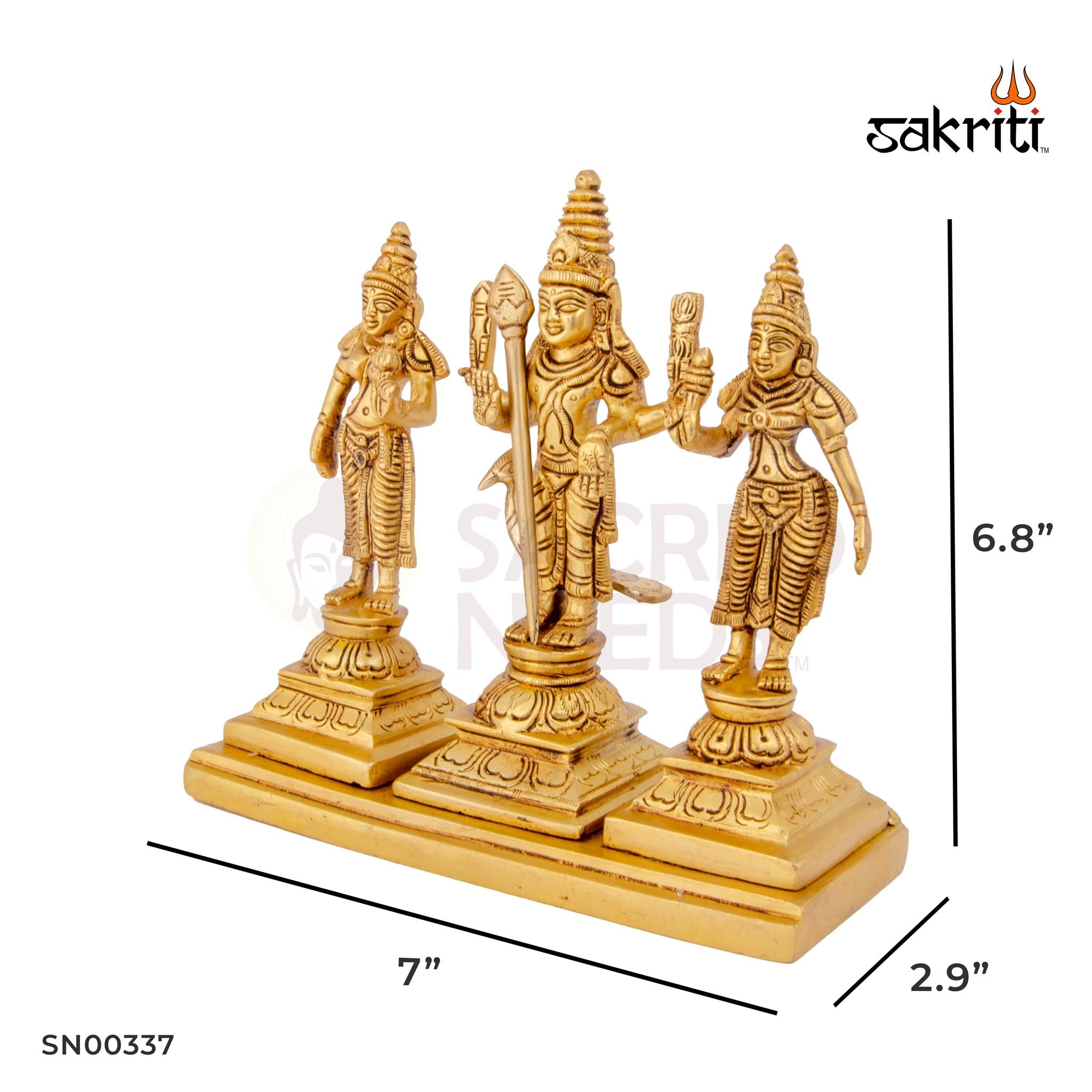 BRASS MURUGAN VALLI DEIVANAI SET
