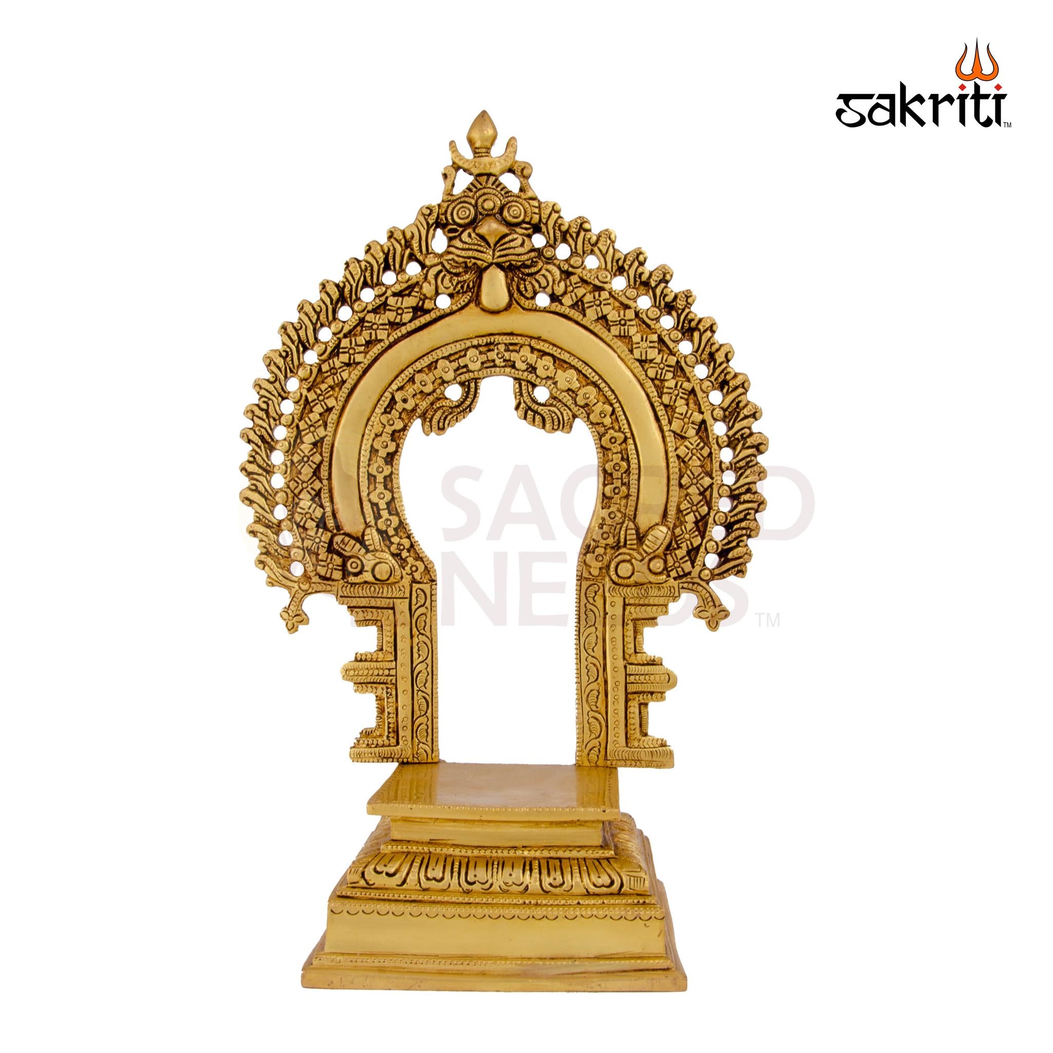 Brass Frame with Base – 12.3 Inch Height | Elegant Brass Framed Figure with Base for Pooja Altar & Gifting