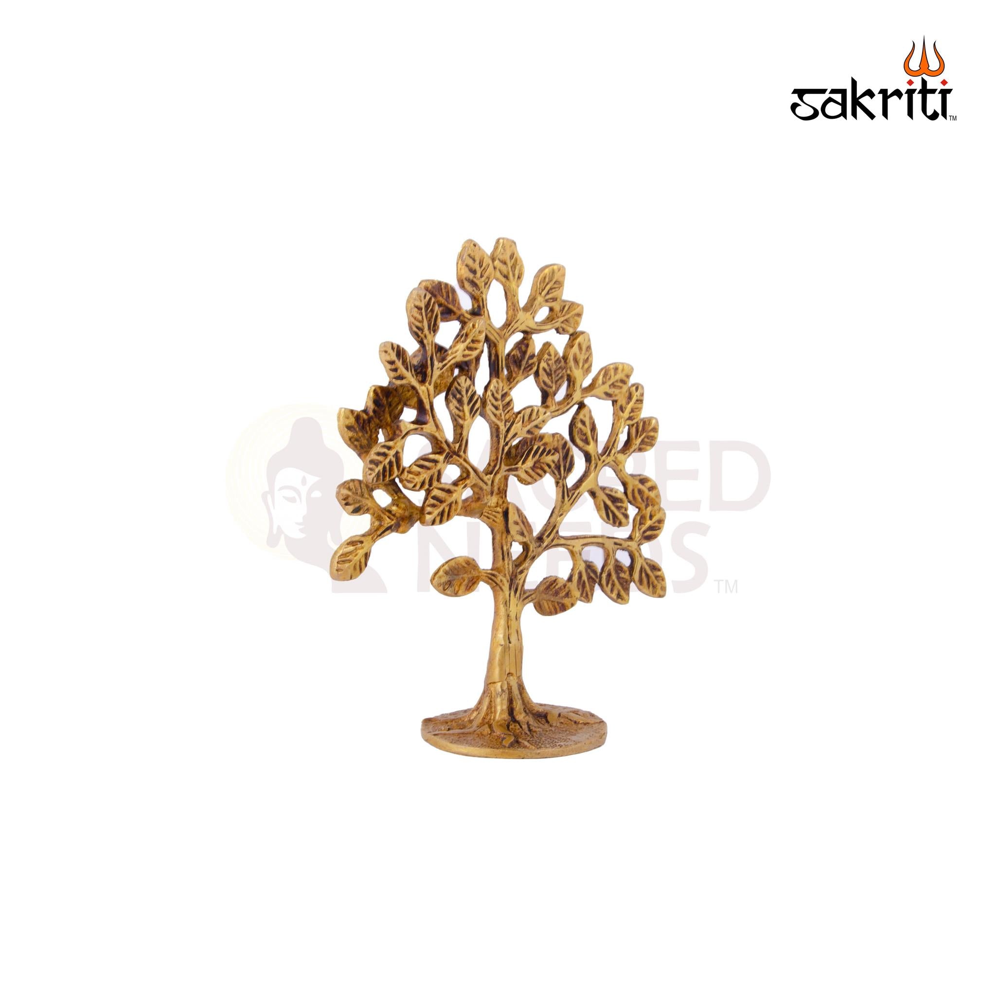 Brass Tree – 6.5 Inch Height | Decorative Brass Tree for Pooja &amp; Spiritual Decor