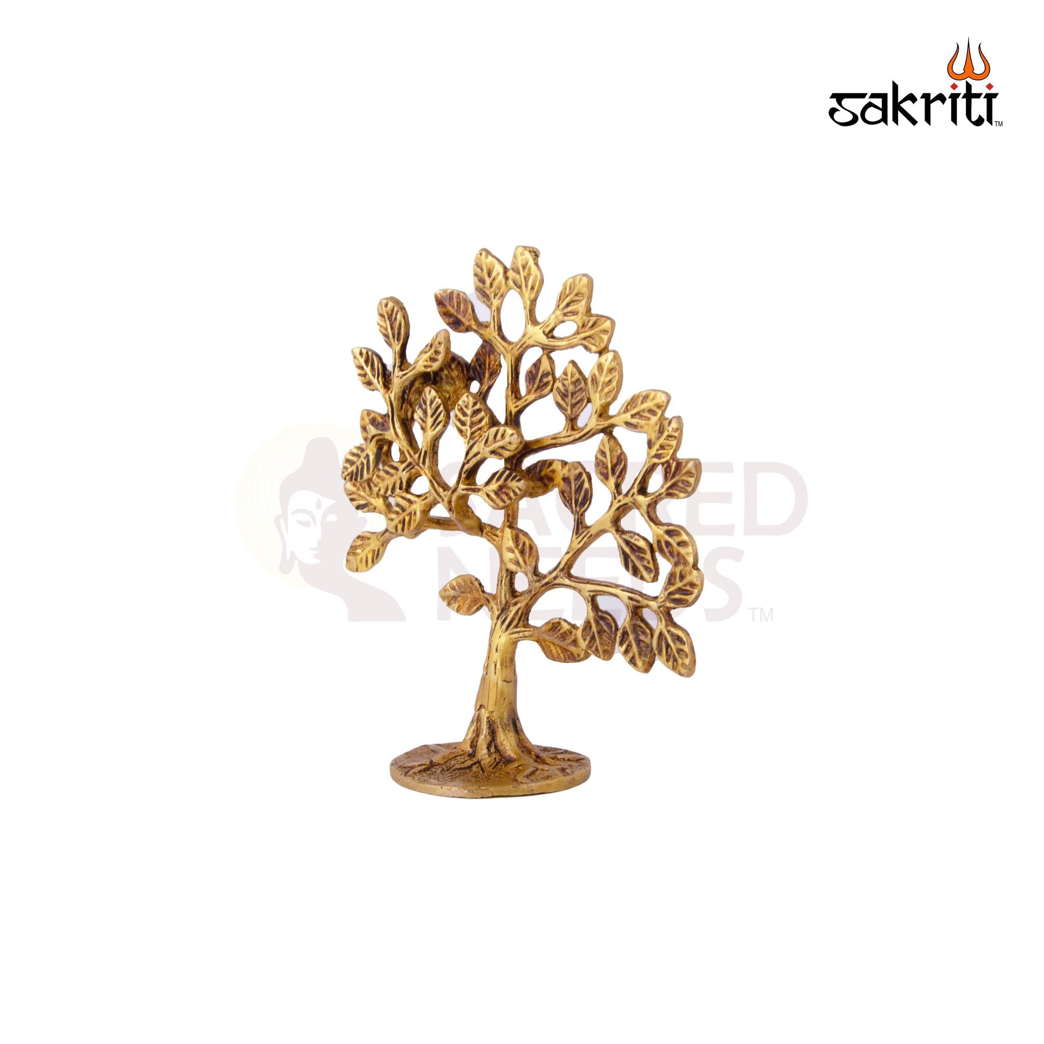 Brass Tree – 6.5 Inch Height | Decorative Brass Tree for Pooja &amp; Spiritual Decor