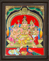 Shivan Family Tanjore Painting