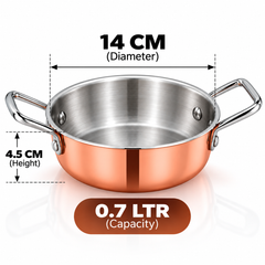Pradeep Triply Fry Pan with Copper 2 Handles