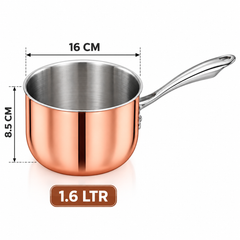 Triply Sauce Pan with Copper – Long Handle