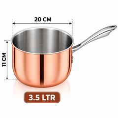 Triply Sauce Pan with Copper – Long Handle