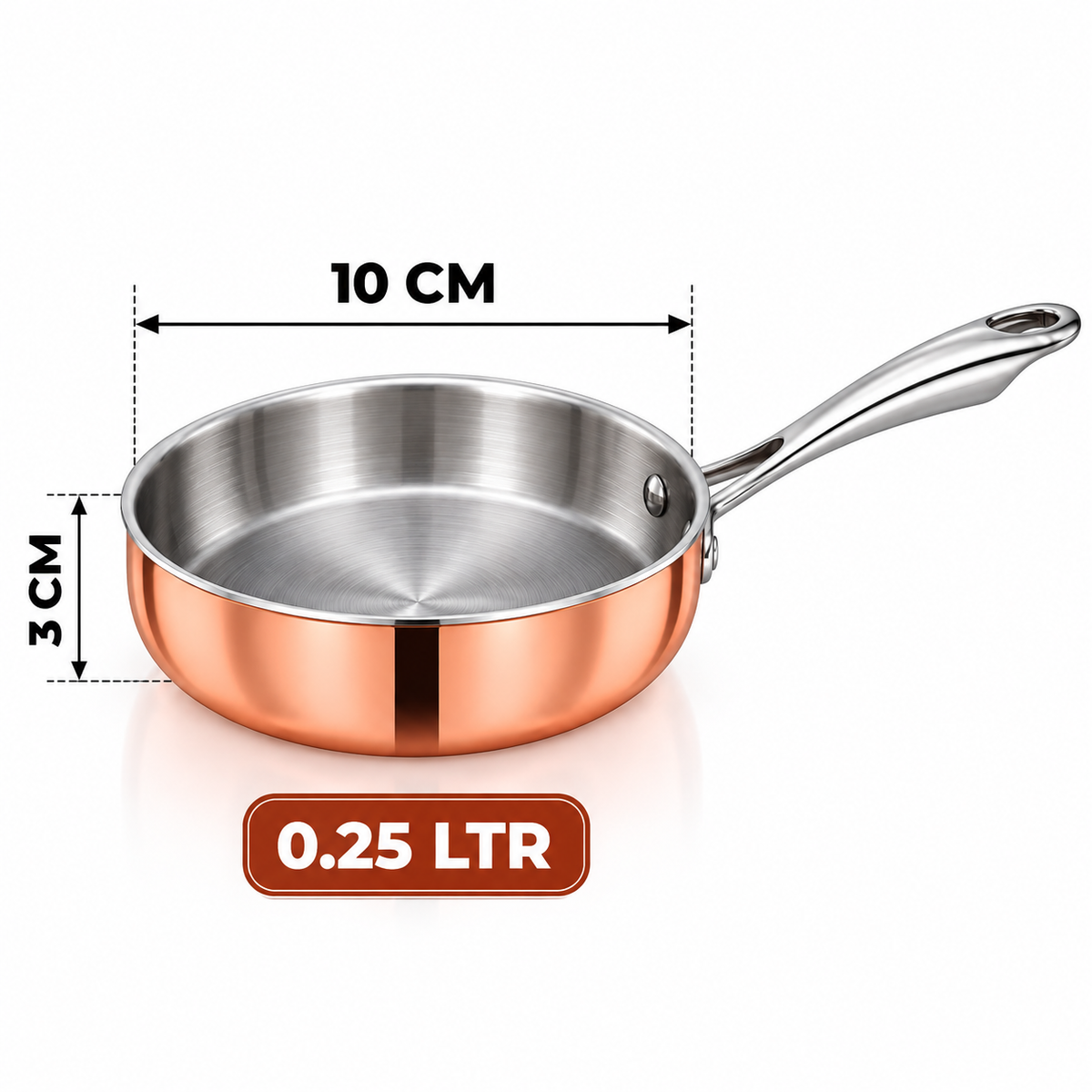 Pradeep Triply  Fry Pan with Copper Long Handle