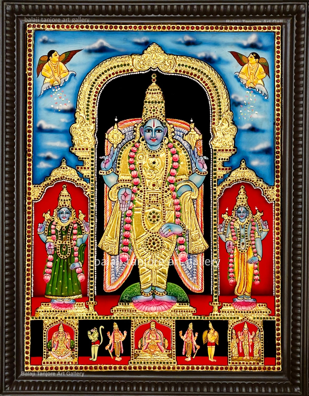 Vishnu Antique Style Tanjore Painting